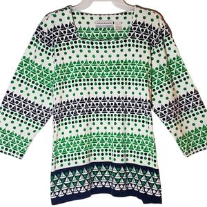 Alfred Dunner women's PL (lg) geometric print long sleeve tee shirt. 2084